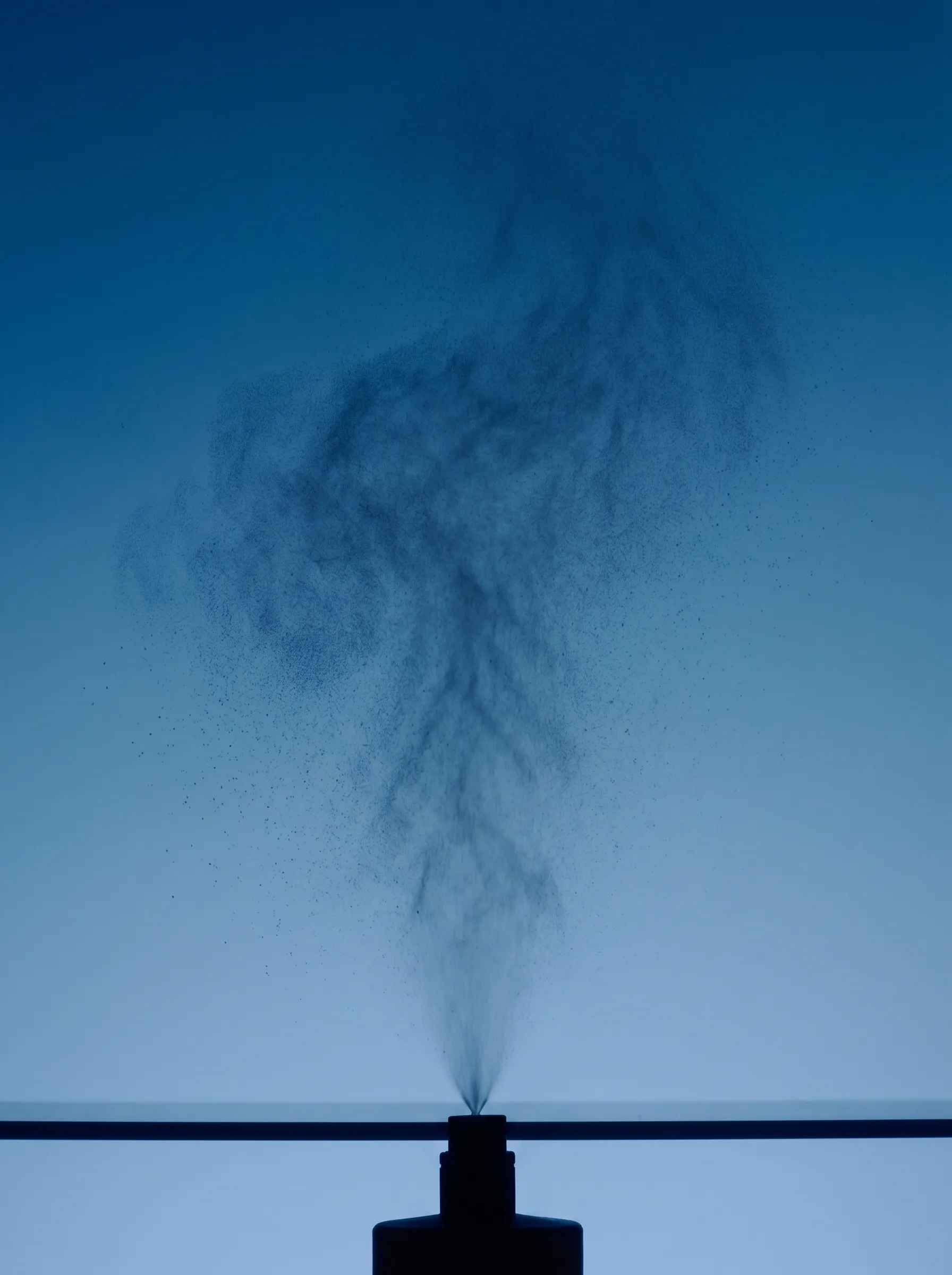 A rising column of smoke