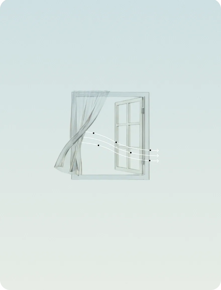 Air drawn through a home's window and filtration over time